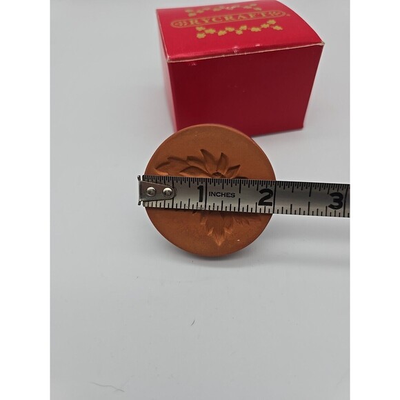 RYCRAFT Terra Cotta 2" Cookie Stamp Press Poinsettia Flower Christmas Pottery - Picture 5 of 7